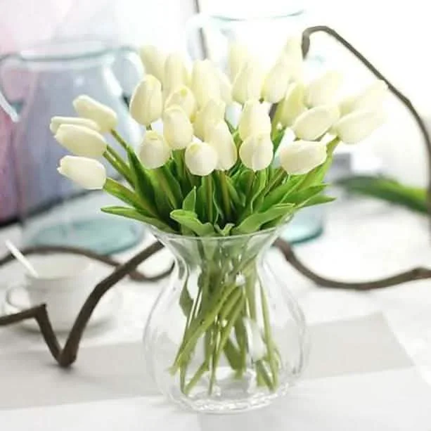 10-pieces: Pu Modern Style Bouquet Tabletop Flower Bouquet - Orange