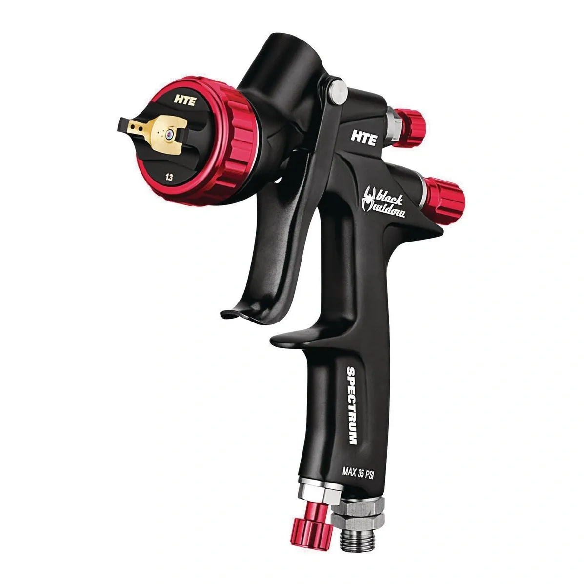 Professional Hte Gravity-feed Air Spray Gun With Rear Fan Control, 1.3 Mm Nozzle