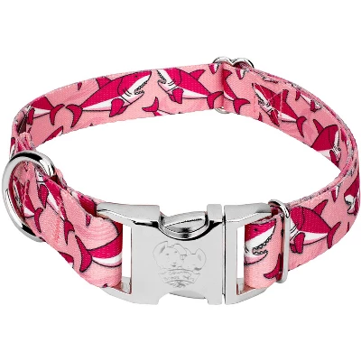 Country Brook Petz Premium Pink Sharks Dog Collar