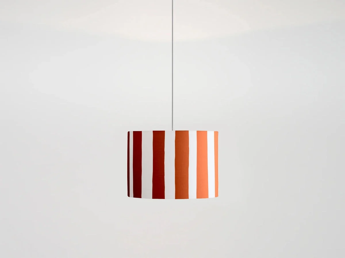 Peel Orange & White Stripe Printed Shade
