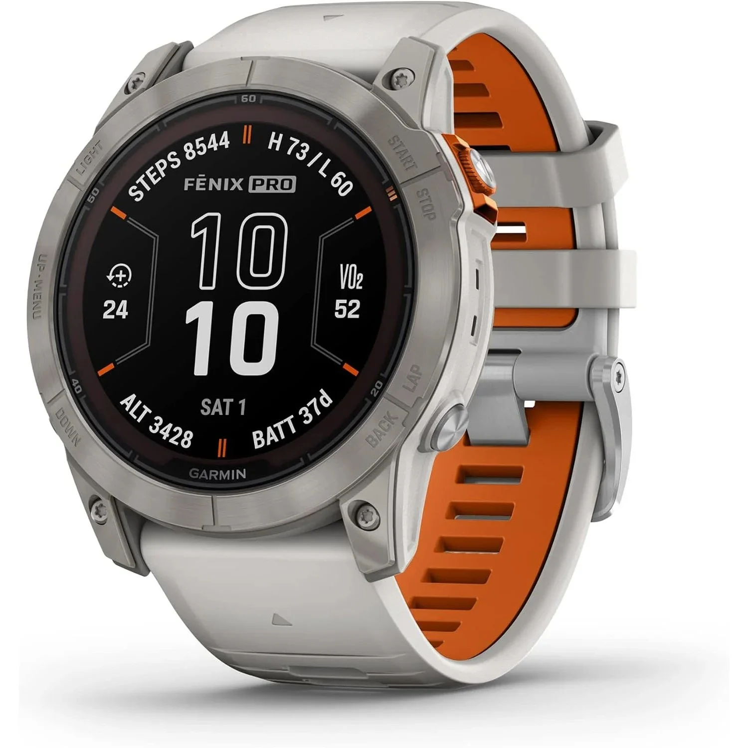 Garmin Fenix 7x Pro Solar, Sapphire, Titanium, Gray/orange