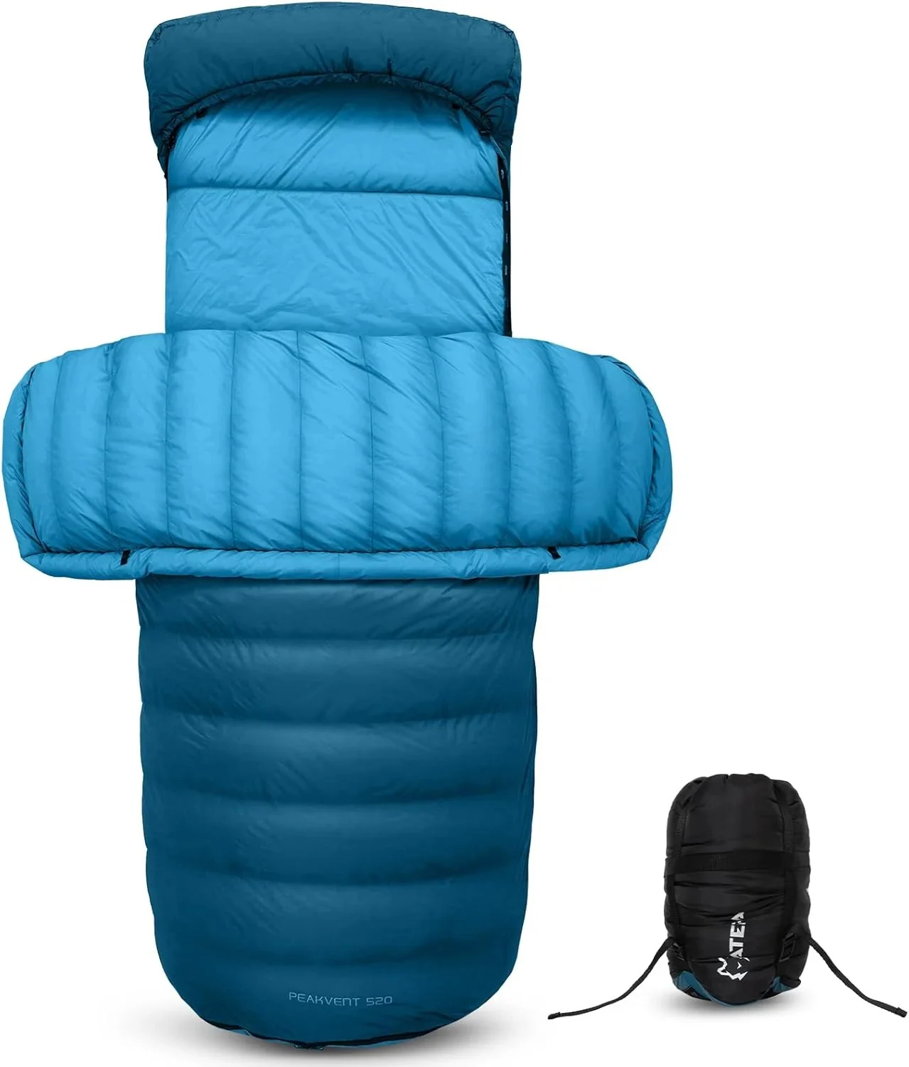 Atepa 3-in-1 Backpacking Sleeping Bag Down Sleeping Bag 44.6°f To 10.4°f - Blue