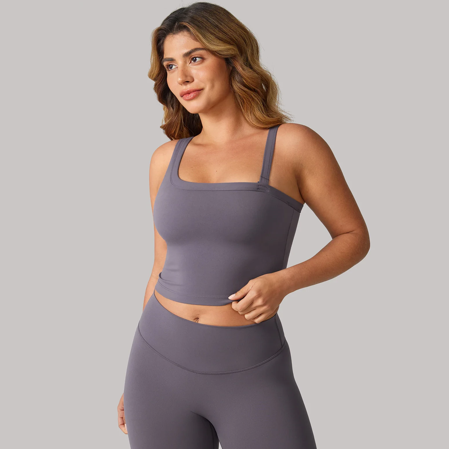 Hugcurve One Shoulder Longline Sports Bra - Concrete/l
