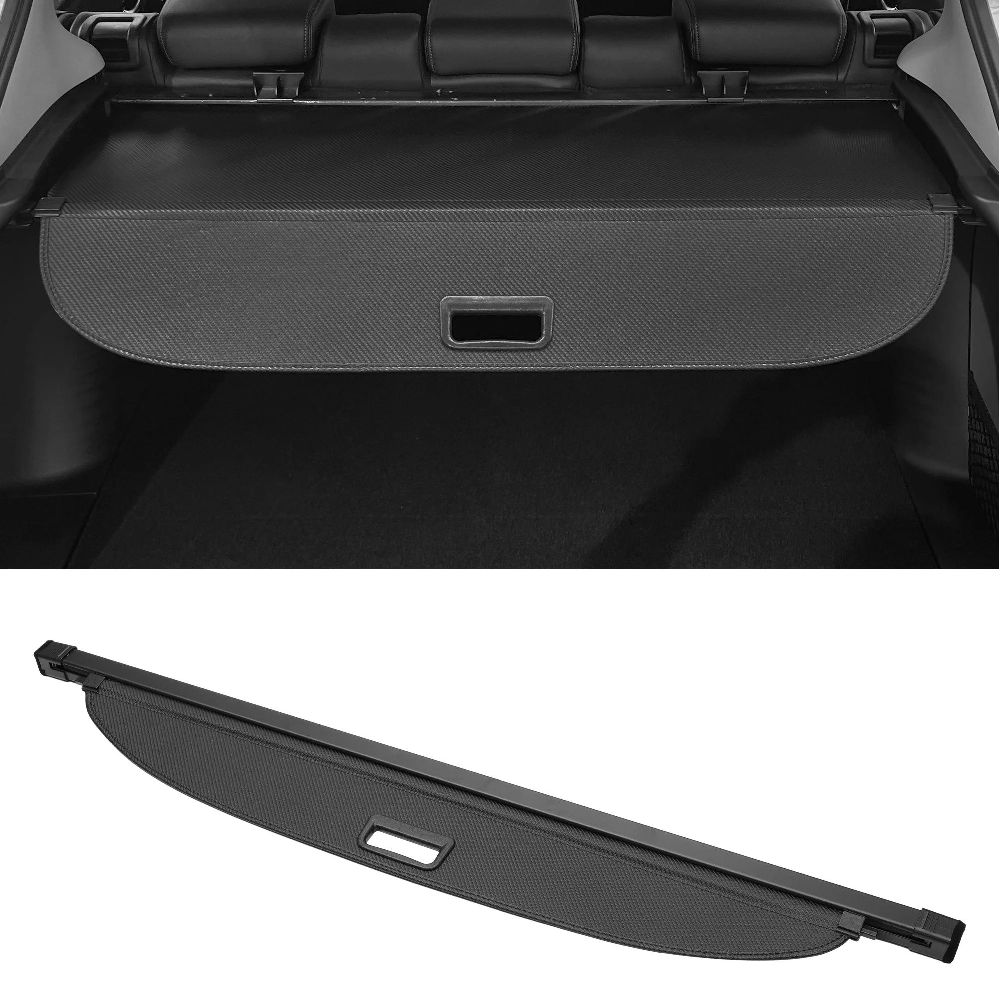 Car Trunk Retractable Cargo Cover For Kia Niro 2017-2022 Rear Trunk Parcel Shelf Luggage Security Shield Shade, Canvas, Carbon Fiber Black