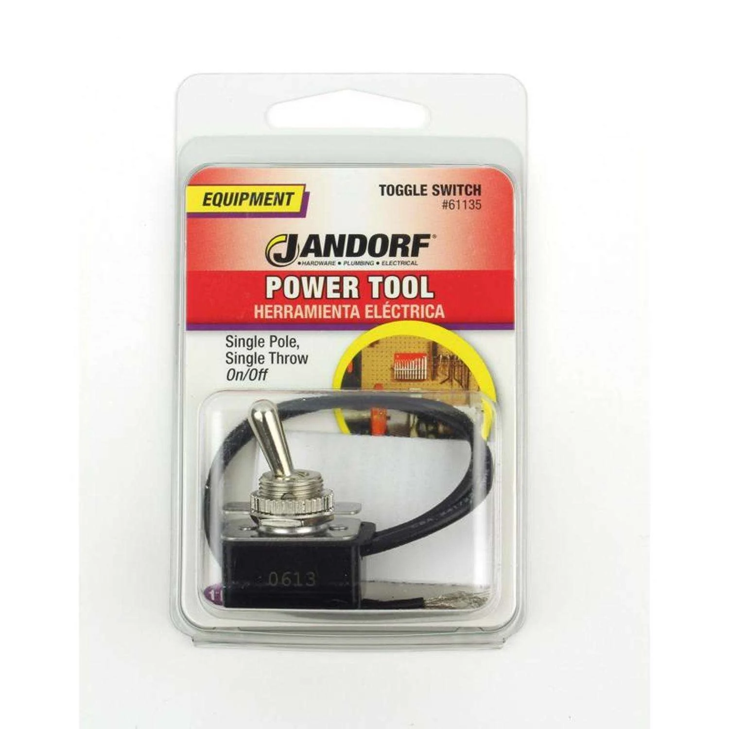 Jandorf 8 Amps Single Pole Toggle Power Tool Switch Silver 1 Pk