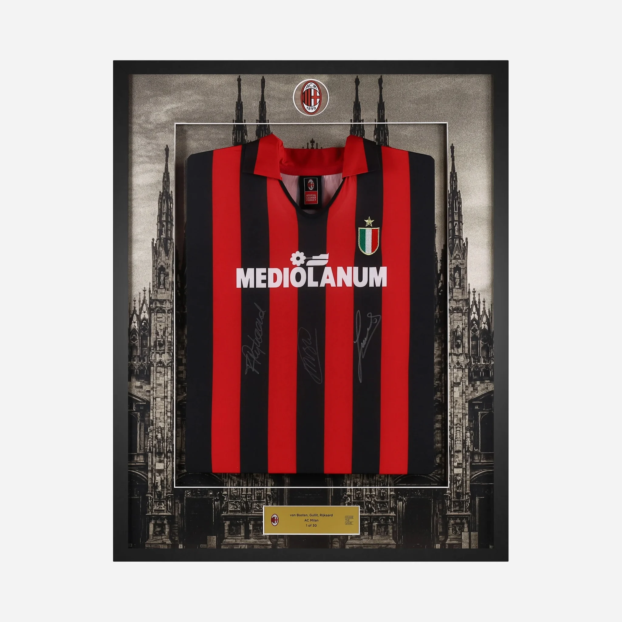 Maglia Home Ufficiale 1988/89 Incorniciata E Firmata Da Van Basten, Gullit E Rijkaard