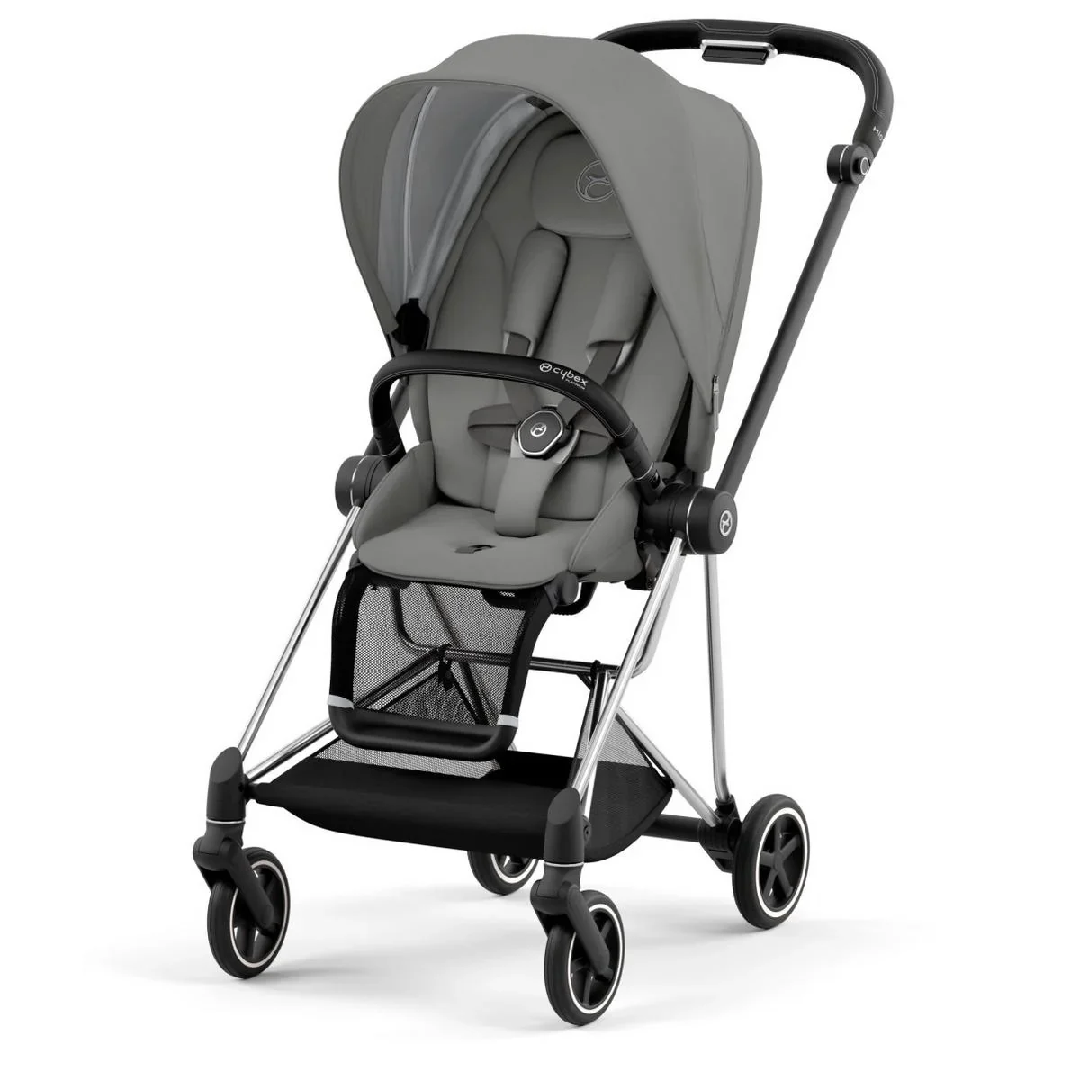 Cybex Mios 3 Stroller (one Box) - Chrome / Black / Soho Grey