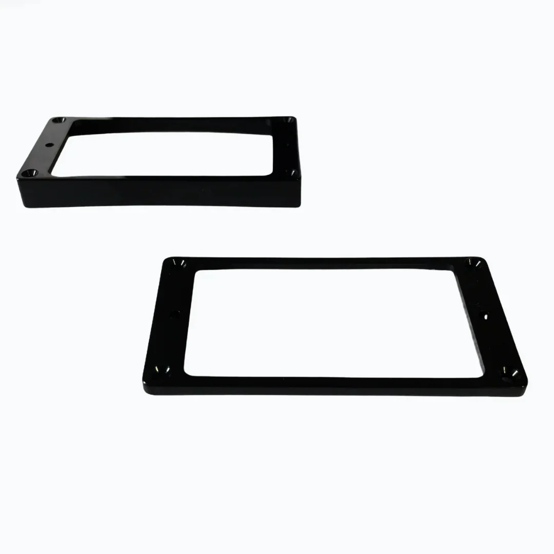 Pc-0733 Curved Neck And Bridge Humbucking Pickup Ring Set - Black/single Item