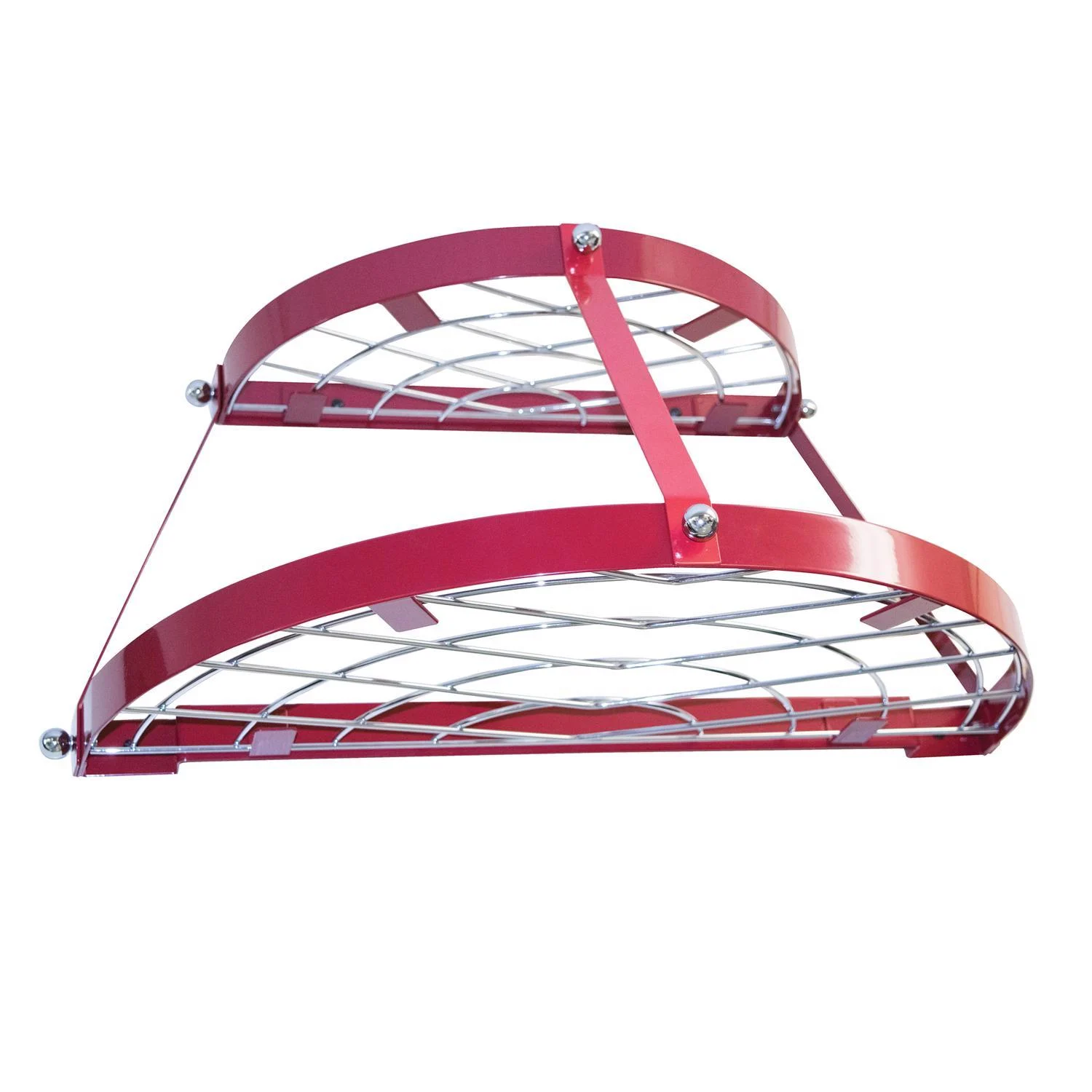 Range Kleen Red Stainless Steel Mounted Pot Rack