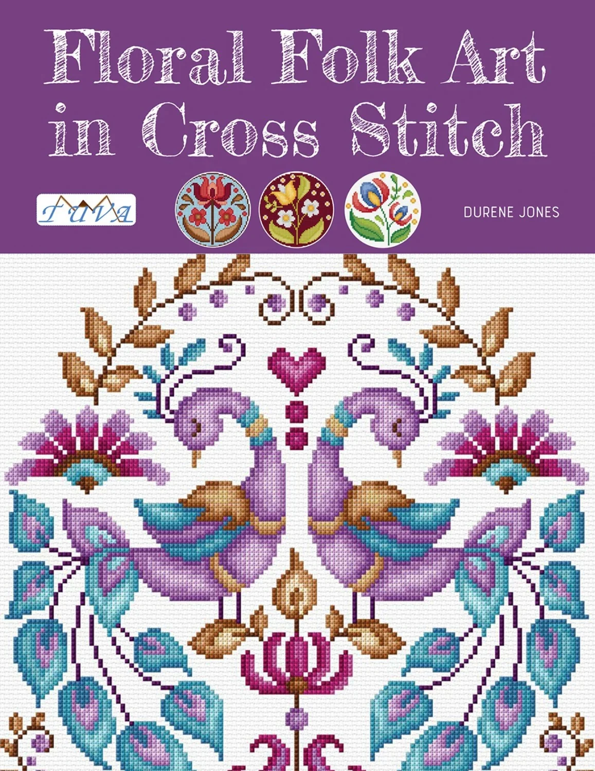 Floral Folk Art In Cross Stitch