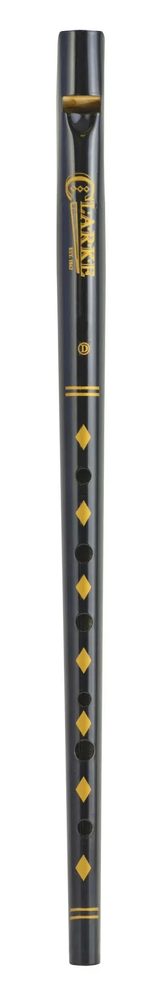 Clarke Original Tin Whistle C Black With Gold Diamond Décor