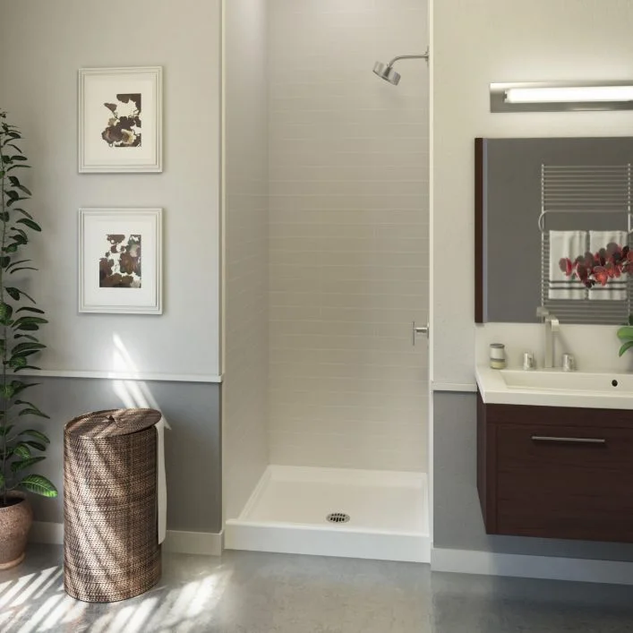 Vp3232cpan Veritek Pro Alcove Shower Pan With Center Drain In White