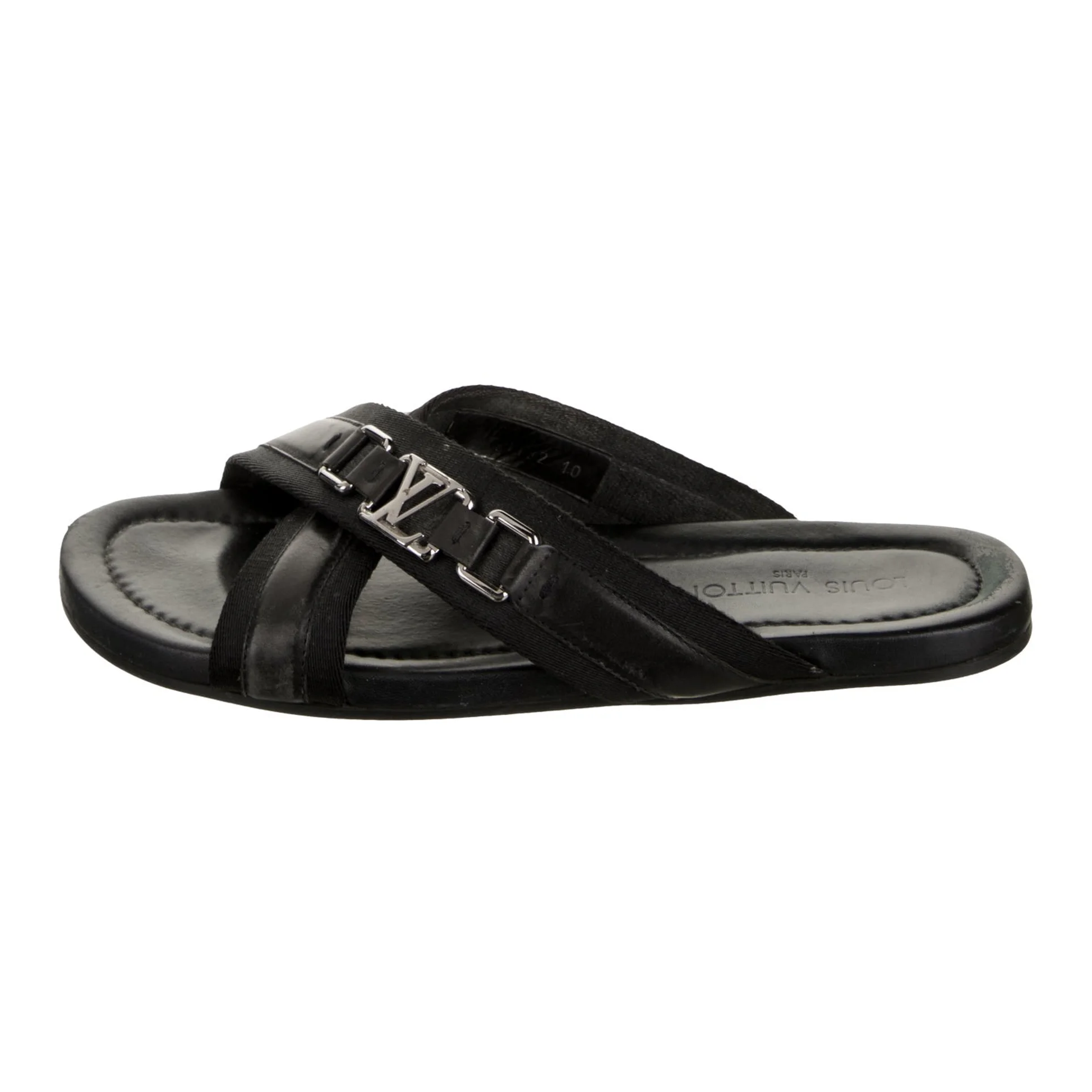 Louis Vuitton Canvas Slides – Black