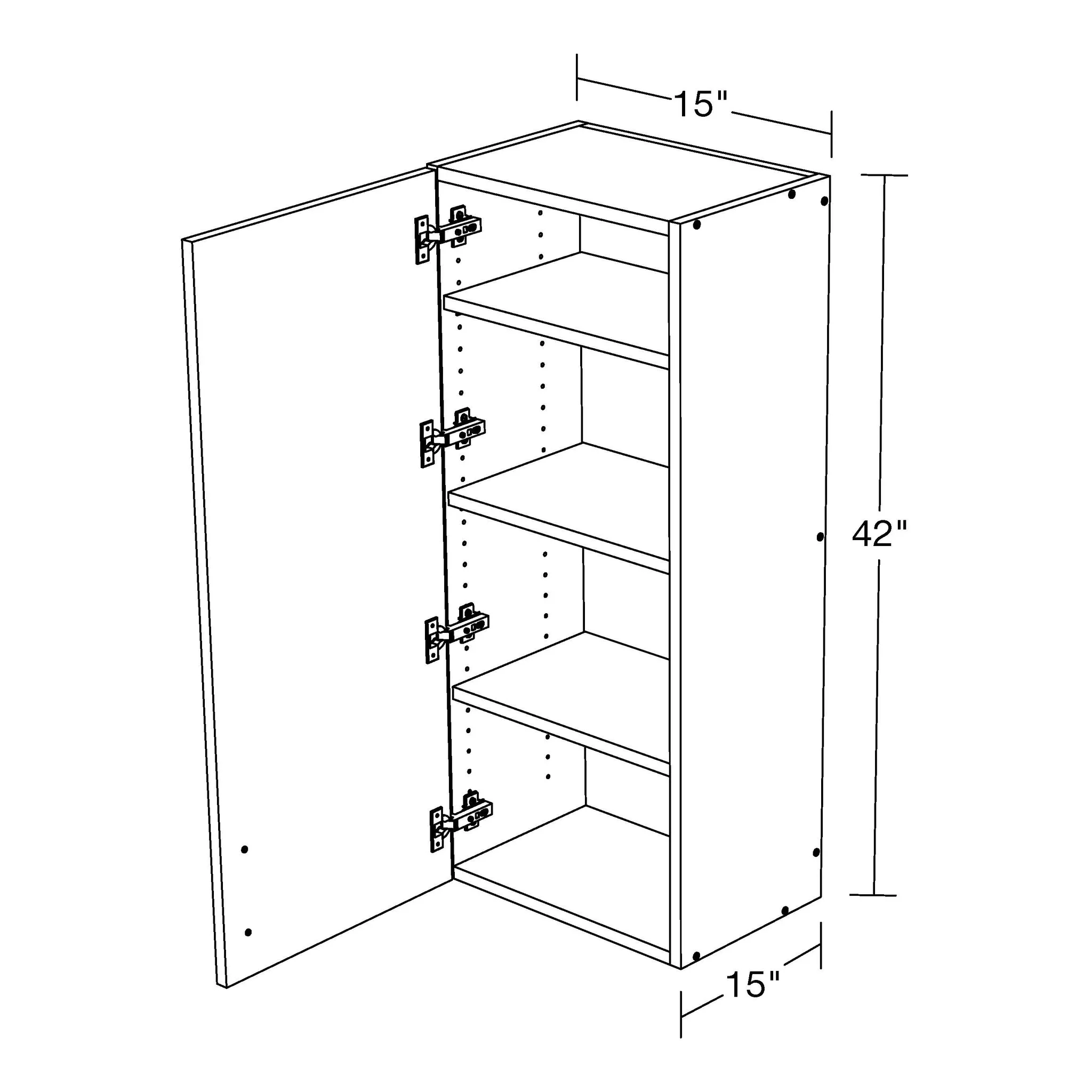 W151542lib-dlg Wall Cabinet