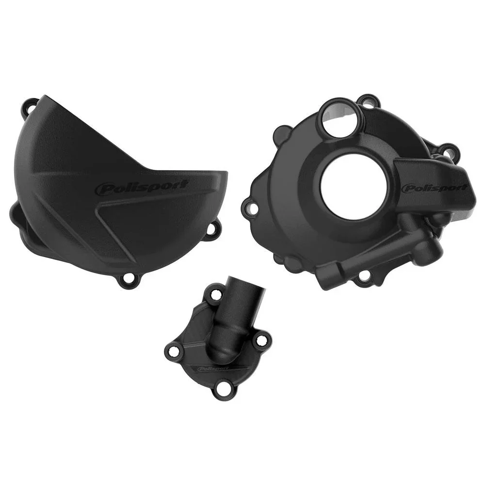Polisport Clutch & Ignition Cover Protectors For Honda Crf250r 2018-2023 Black