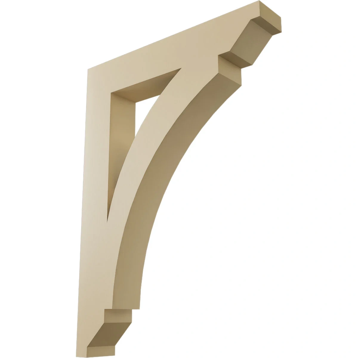 Signature Urethane Bracket, Thorton Style, Step Ends, 5 1/2"w X 32"d X 44"h, Primed Tan - Ekena Millwork
