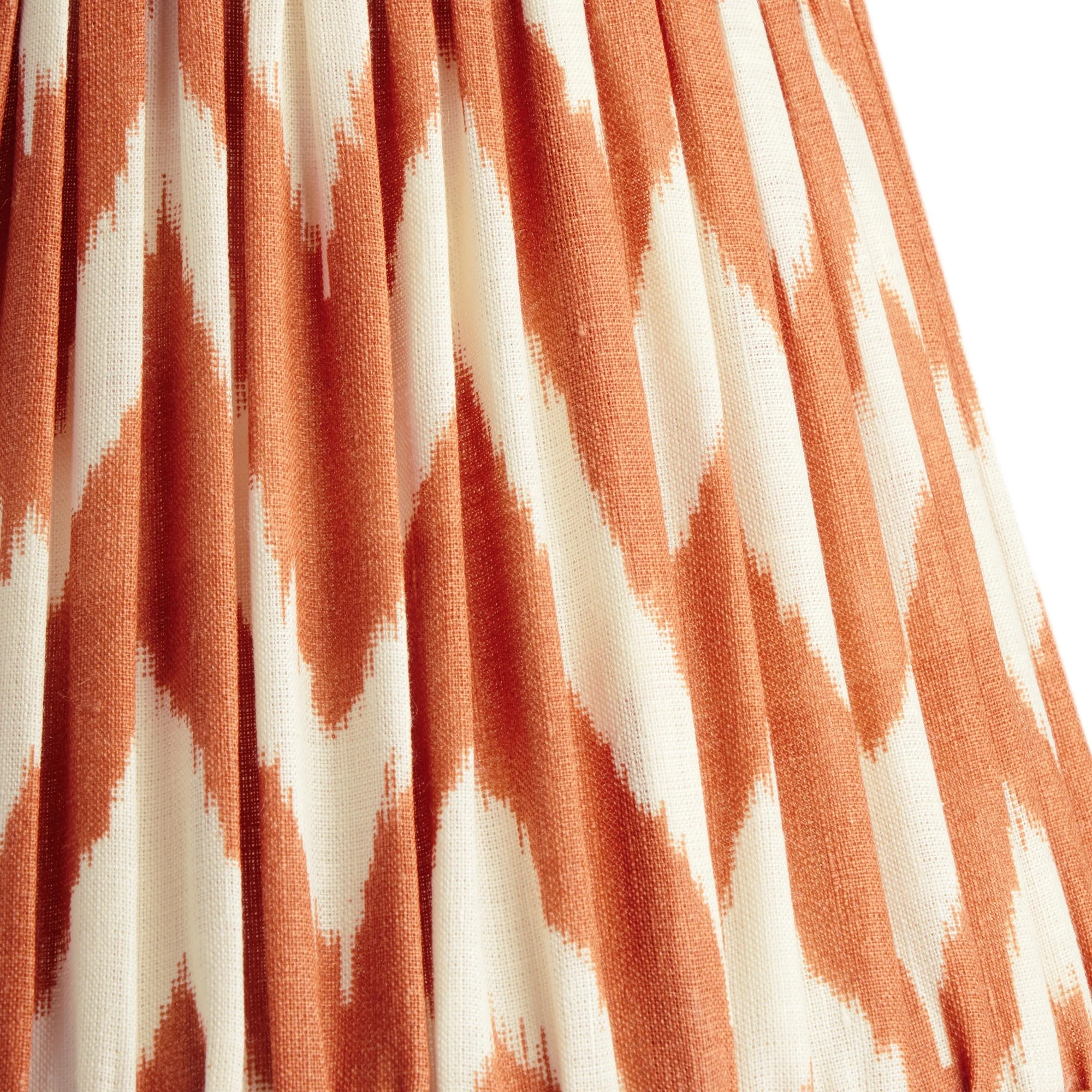 20 Inch Straight Empire Shade In Ikat Printed Zig-zag Orange Linen