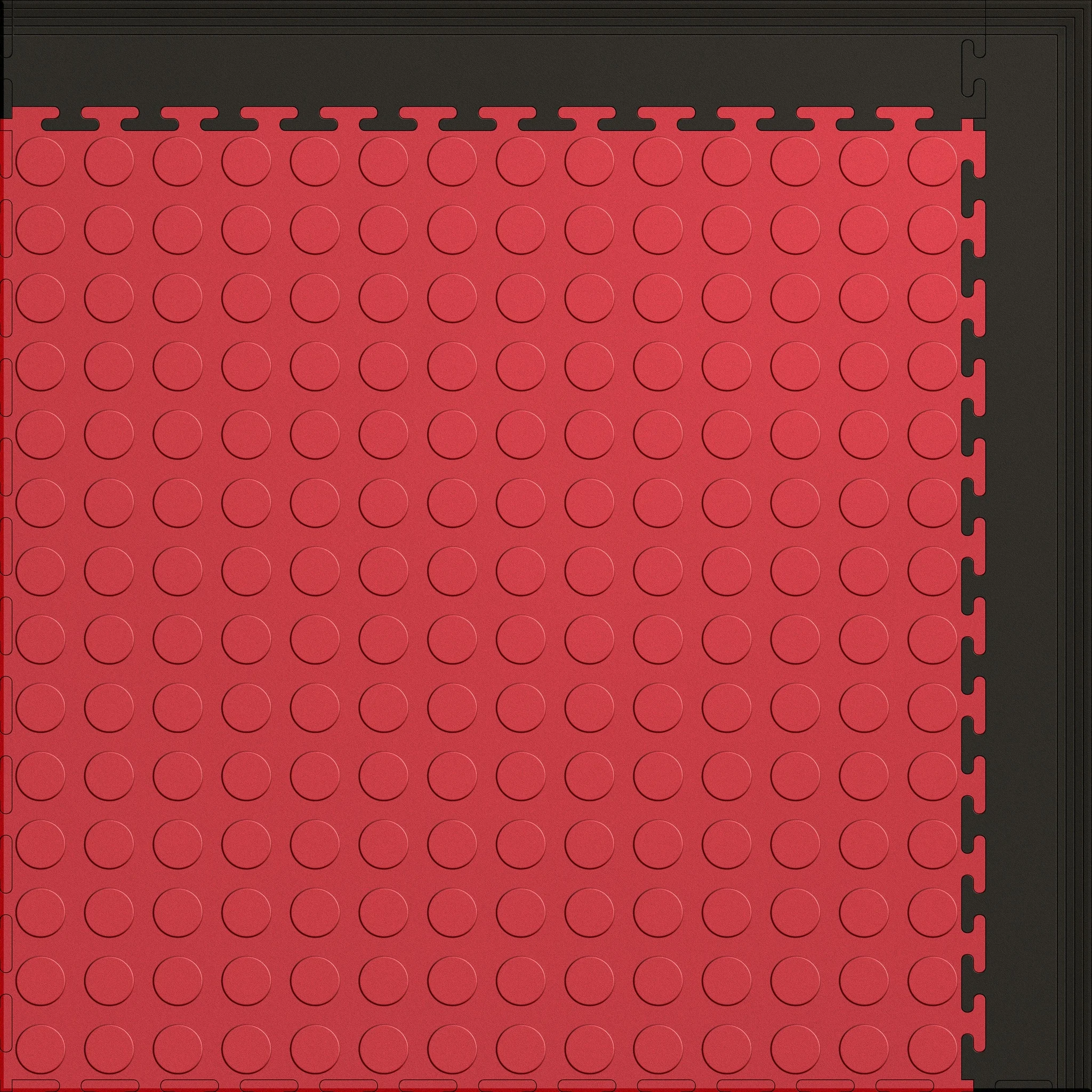 Small Color Coin Gym & Floor Mat 3x4 (12 Tiles 39.88 Sq. Ft.) - Red Coin / Black Edges