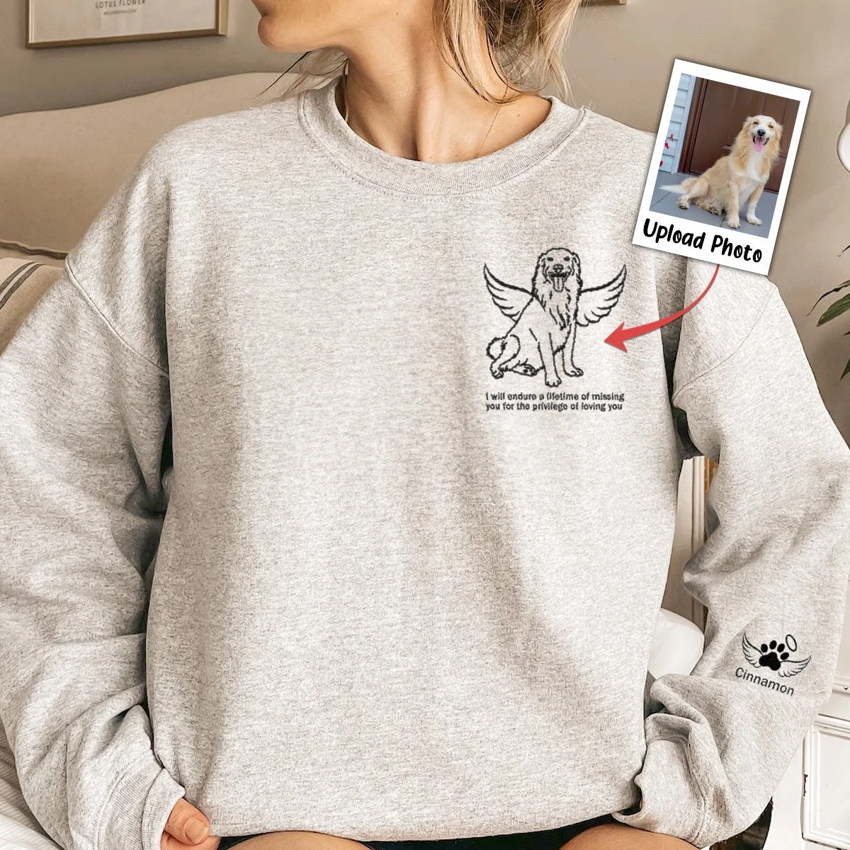 I Will Endure A Lifetime Of Missing You - Custom Embroidered Sweatshirt - White/5xl