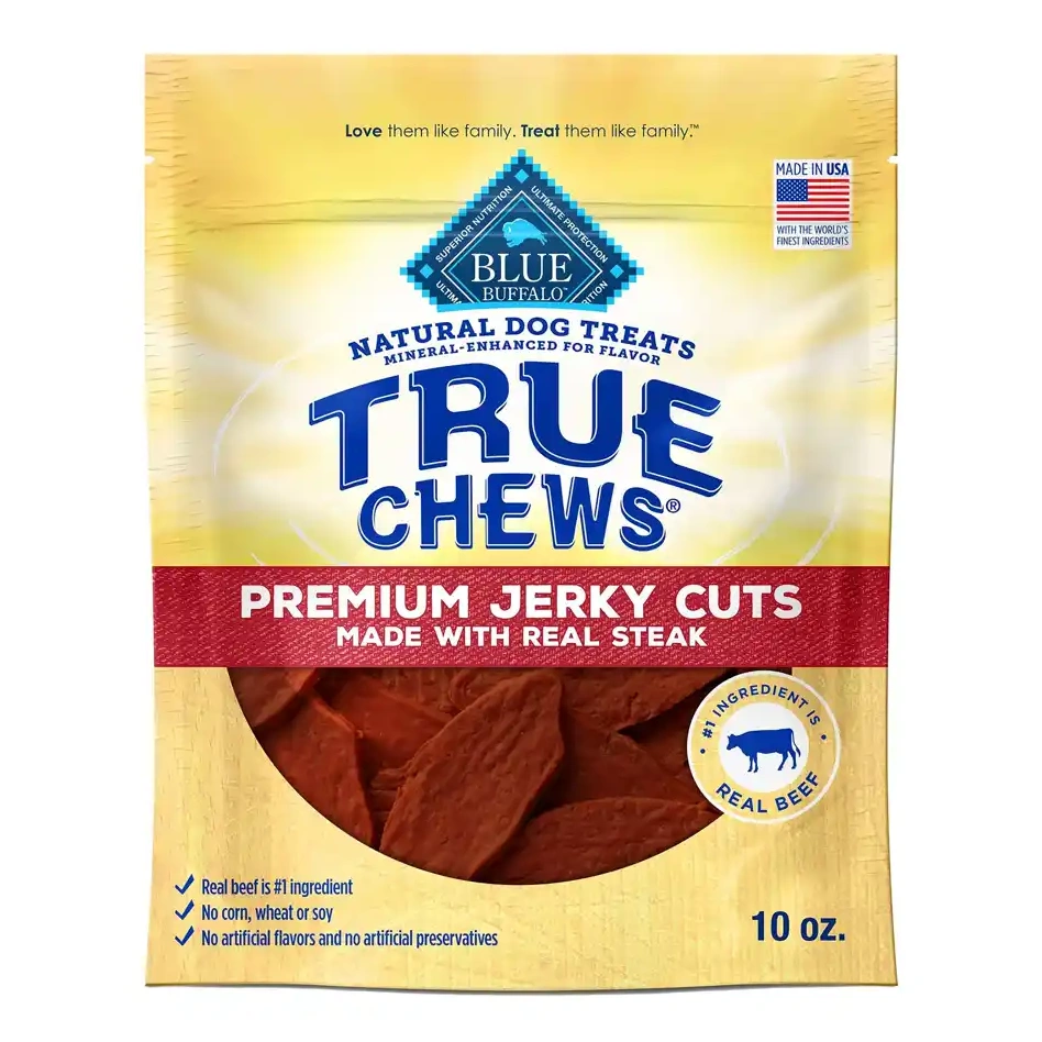 Blue Buffalo True Chews Premium Jerky Cuts All Life Stages Dog Treats - Steak, Size: 10 Oz