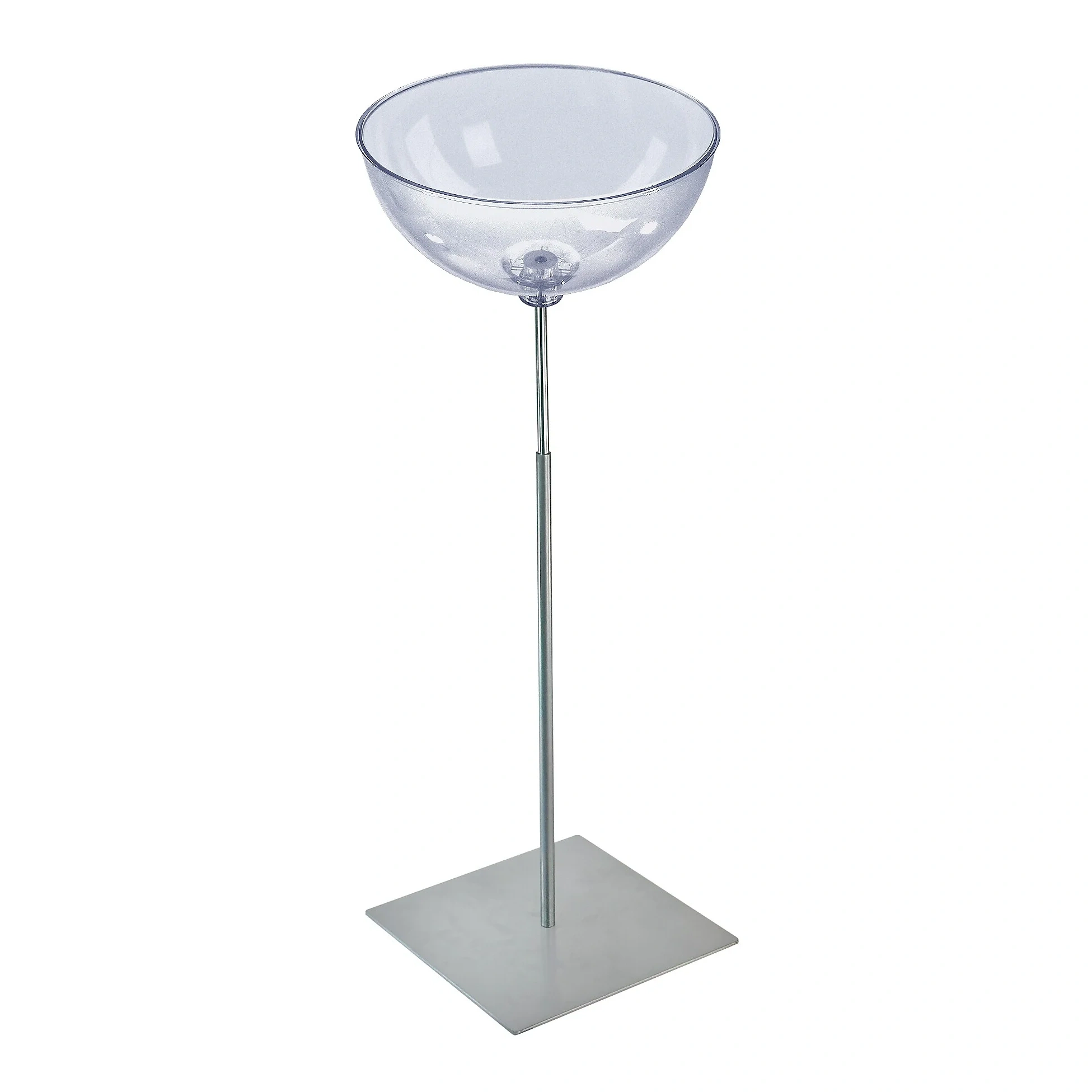 Azar 14" Bowl Floor Display, Silver/clear