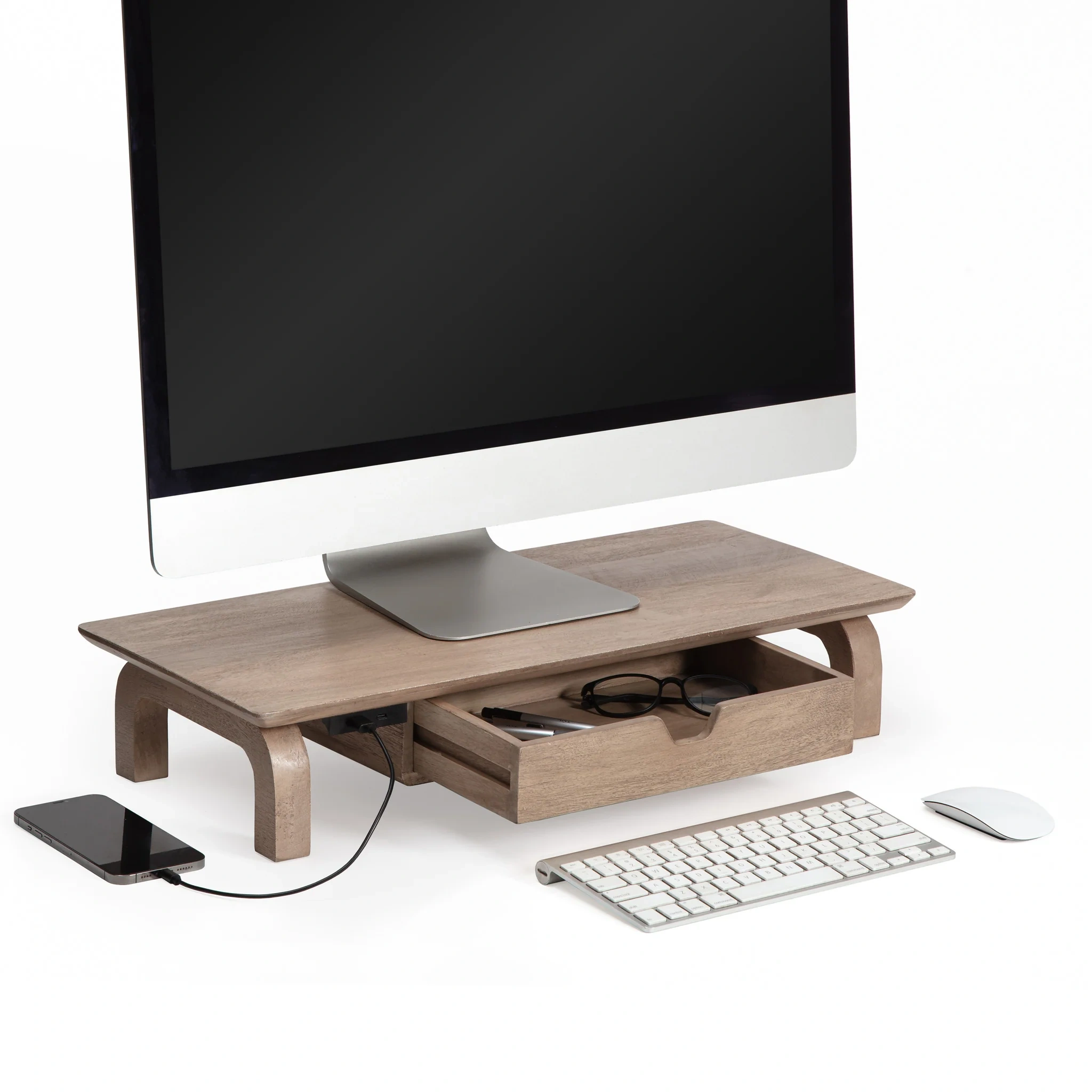 Carrington Monitor Stand With Drawer