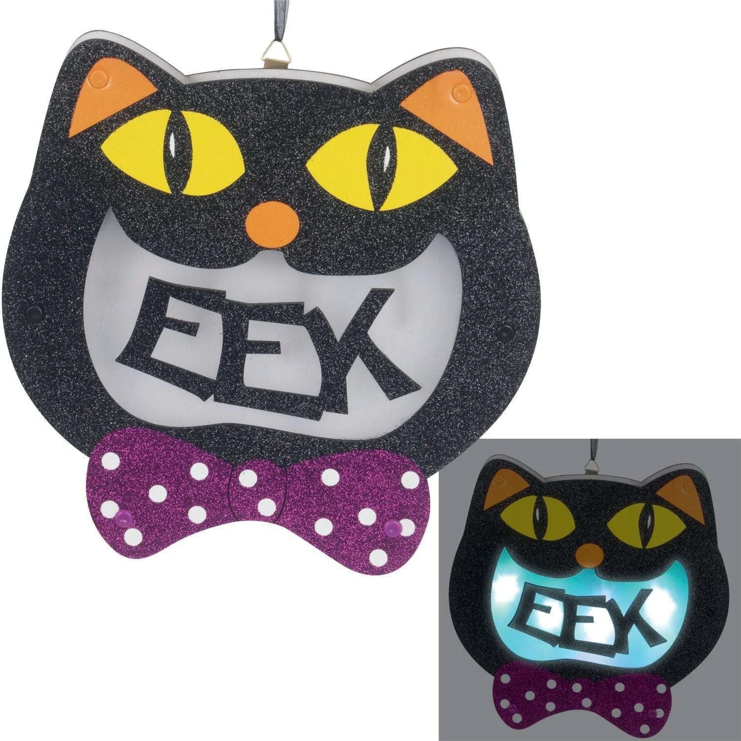 Eek Led Light Up Black Cat Halloween Decoration
