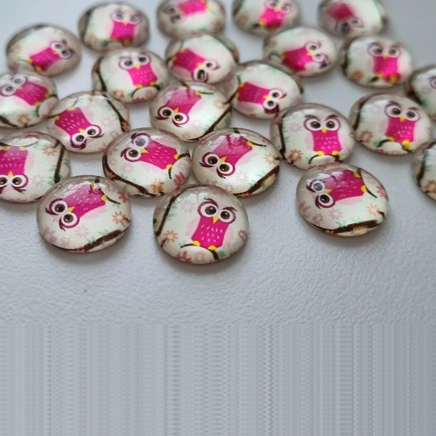 Flatbacks / Cabochon I Glas Ugglor. Flatbacks Uggla (10 St)