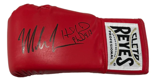 Mike Tyson Evander Holyfield Signed Left Hand Red Cleto Reyes Boxing Glove Jsa