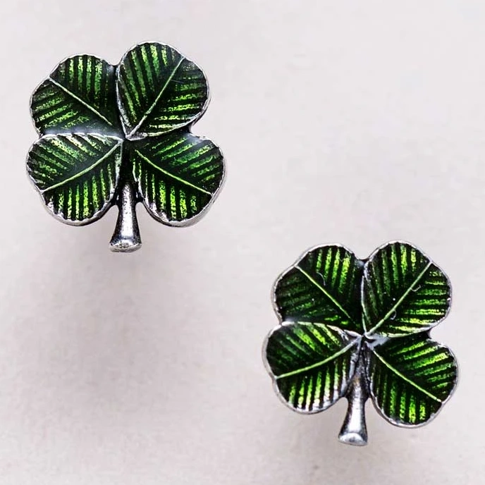 Clover / Green Mini Post Earrings