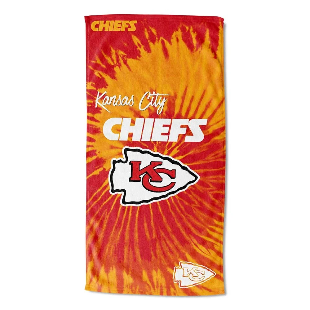Nfl Kansas City Chiefs Psychedelic Beach Towel, Sports Towel For Beach Or Pool, 30x60 Inches