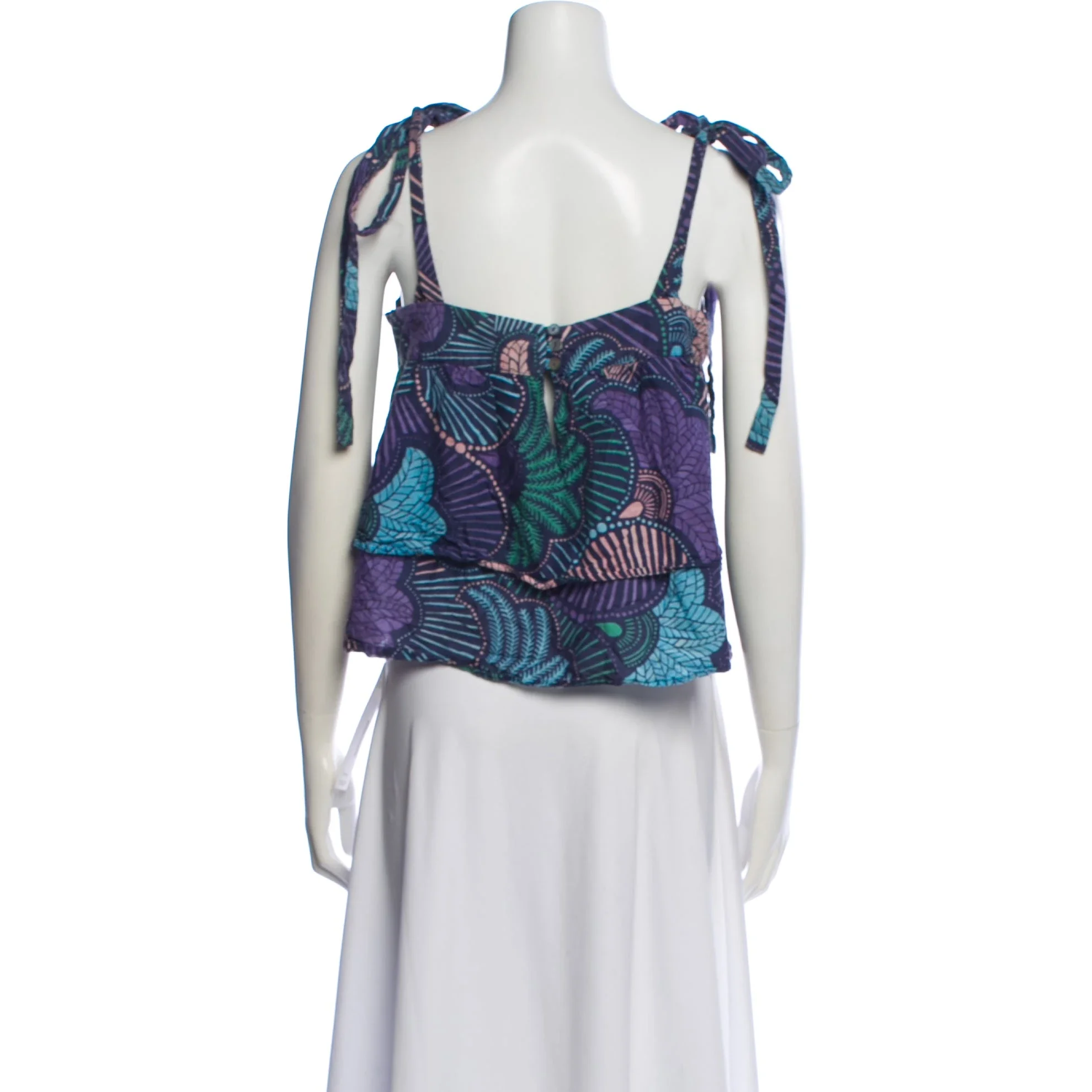 Patterned Square Neckline Top
