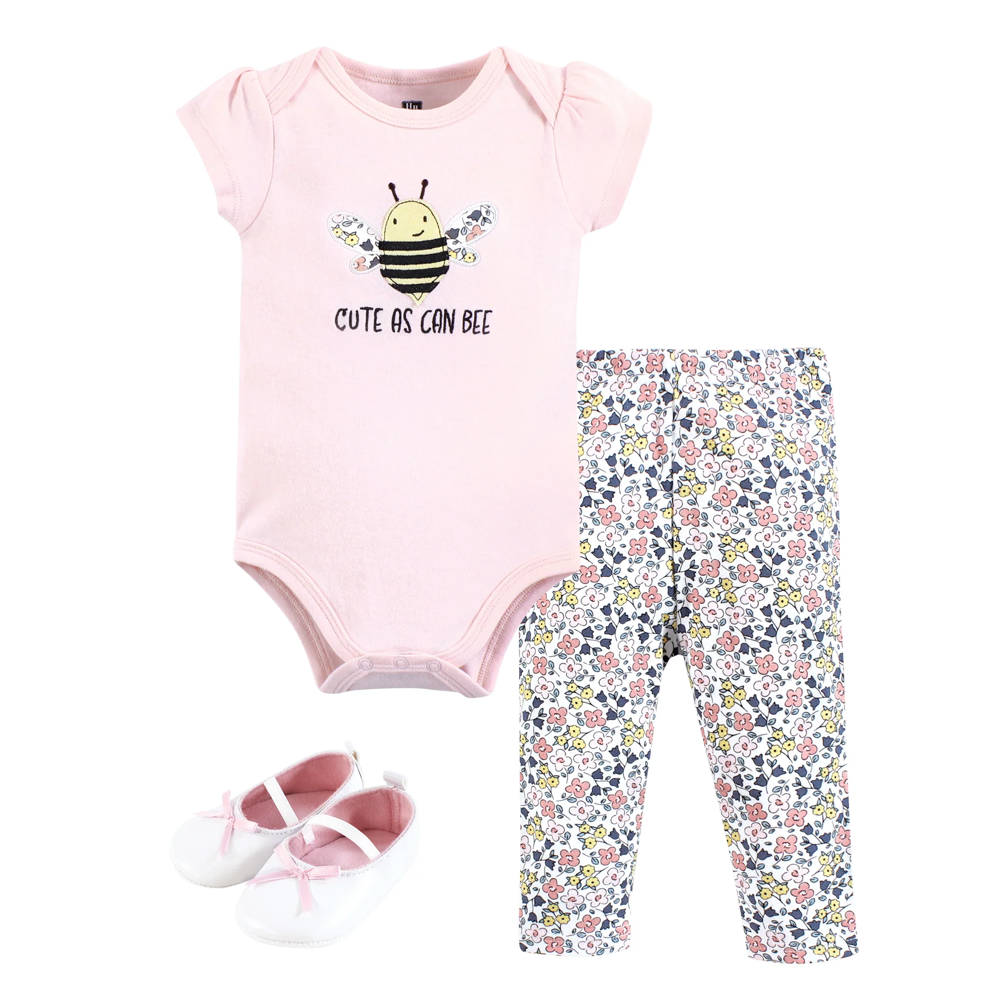 Hudson Baby Cotton Bodysuit Pant And Shoe Set Cute Bee