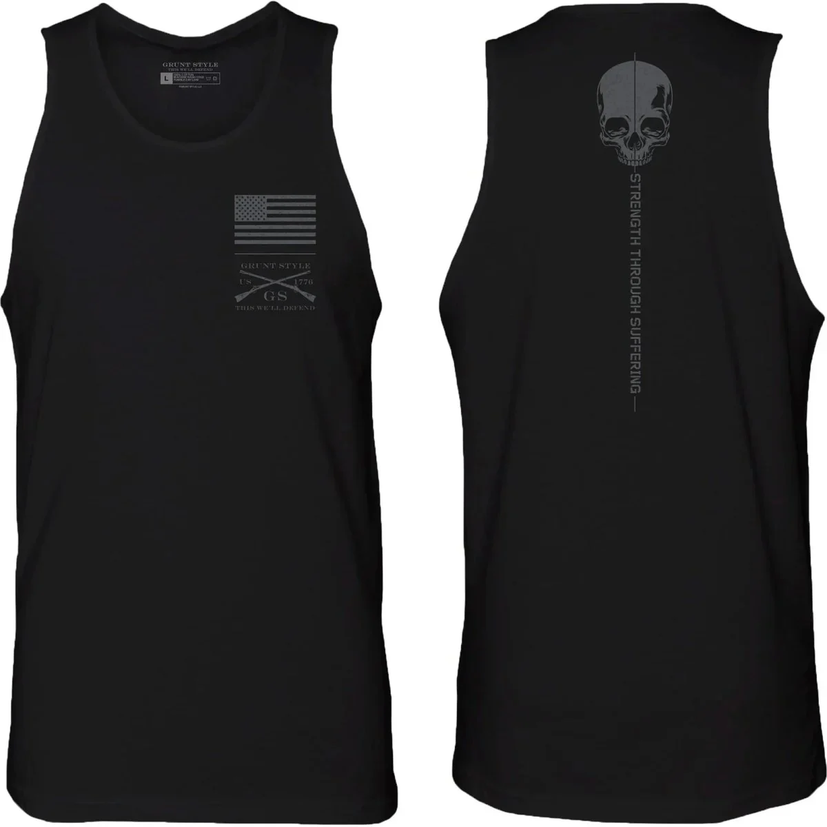 Grunt Style Strength Through Suffering Training Tank Top - Black