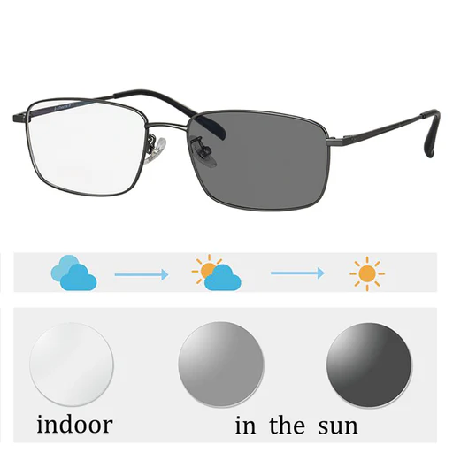 Men Glasses Titanium Glasses Photochromic Lenses Men Minus Sight Glasses Progressive Glasses Man Prescription Glasses Custom 322