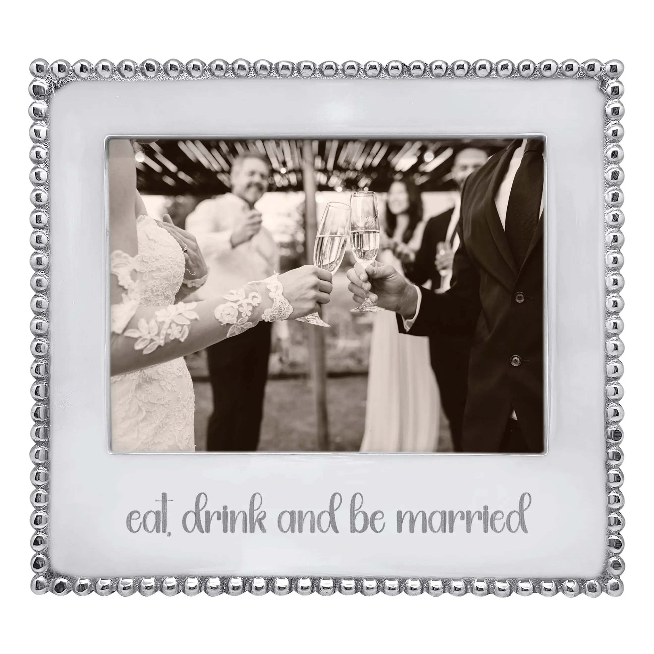 Beaded Eat Drink & Be Married 5 X 7-inch Picture Frame