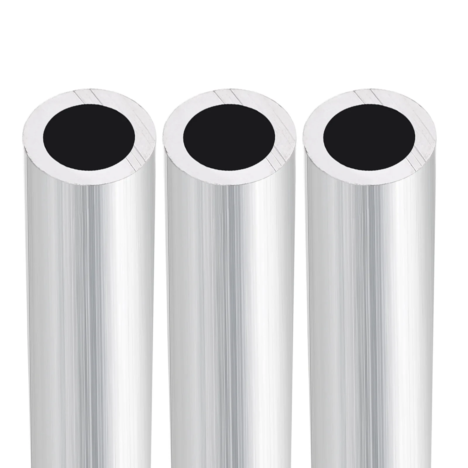 3pack 11.8"x0.47"x0.35" Round Tube Seamless 6063 Aluminum Straight Tubing Silver