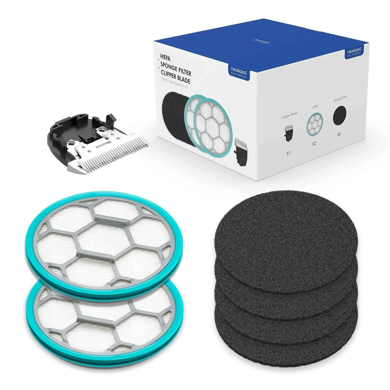 Clipper Blade, Sponge Filter, Hepa For Neakasa P1 Pro - Us