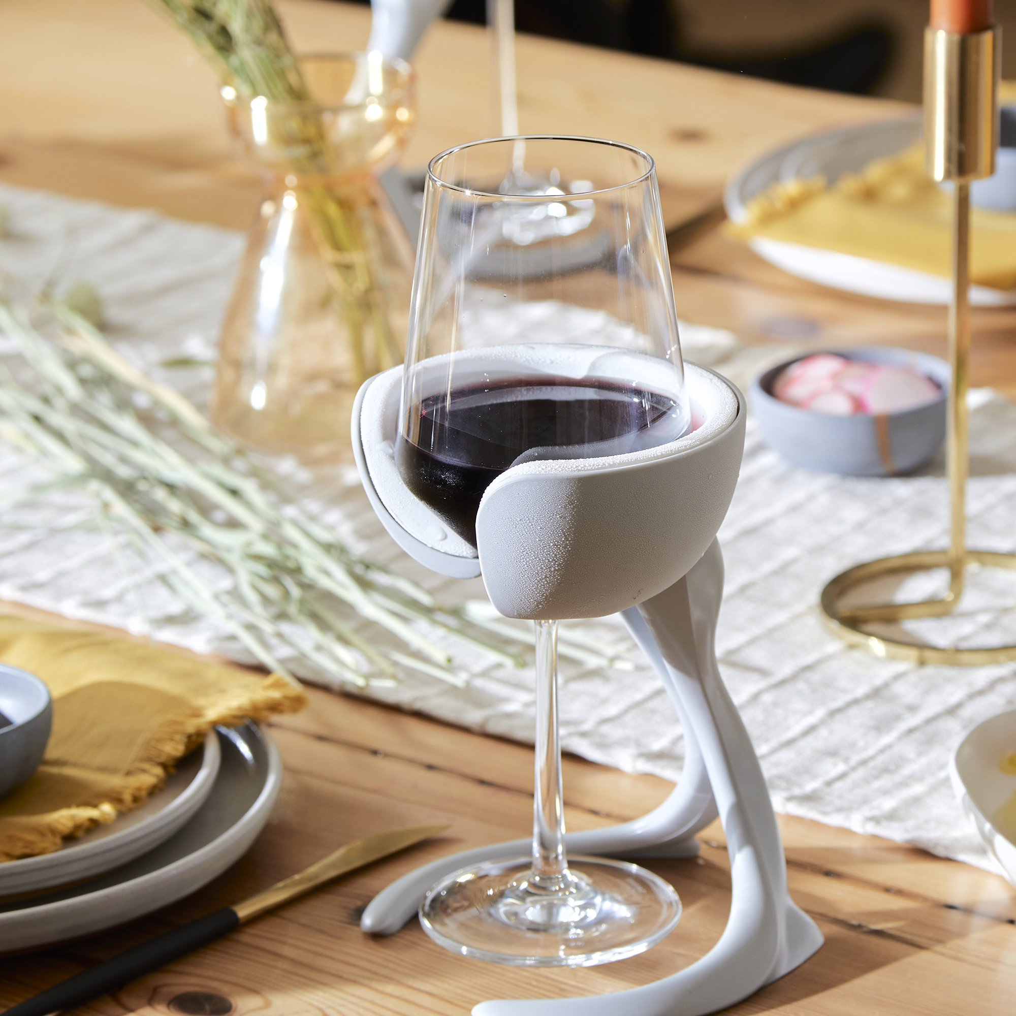Stemmed Wine Chiller Pair Rose