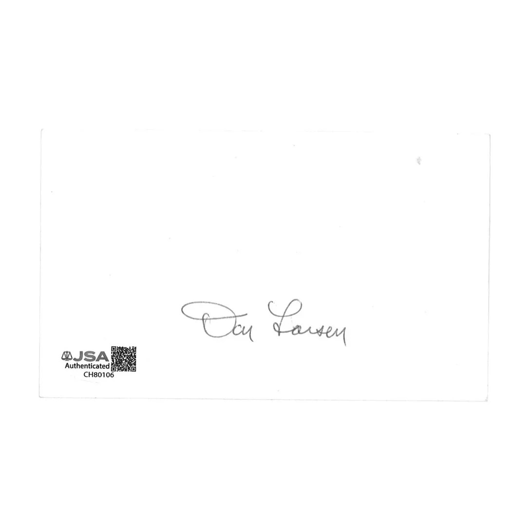 Don Larsen New York Yankees Autographed Signed Index Card Jsa Coa