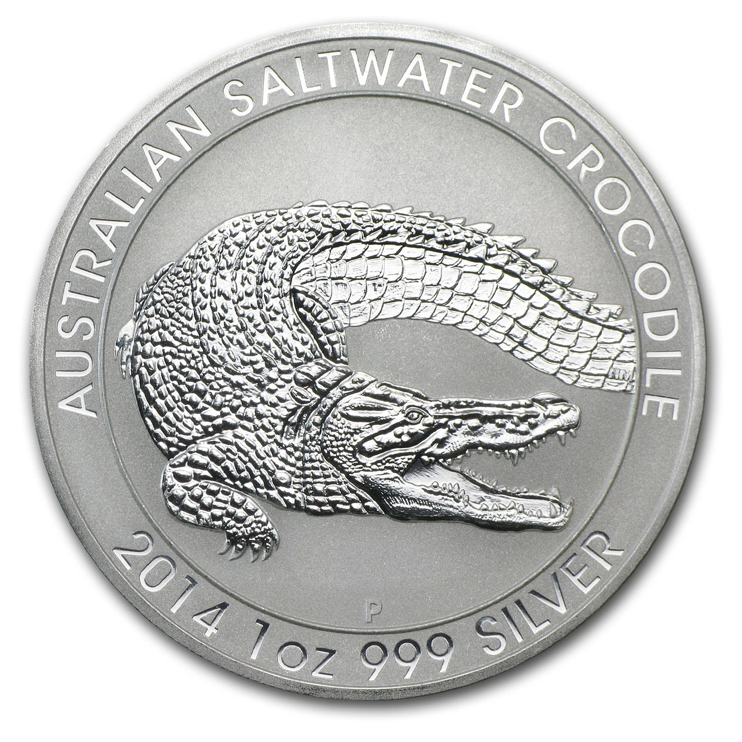 2014 Australia 1 Oz Silver Saltwater Crocodile Bu