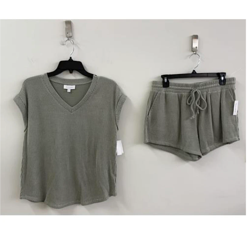 Ss V Neck & Short Set (ws) - S