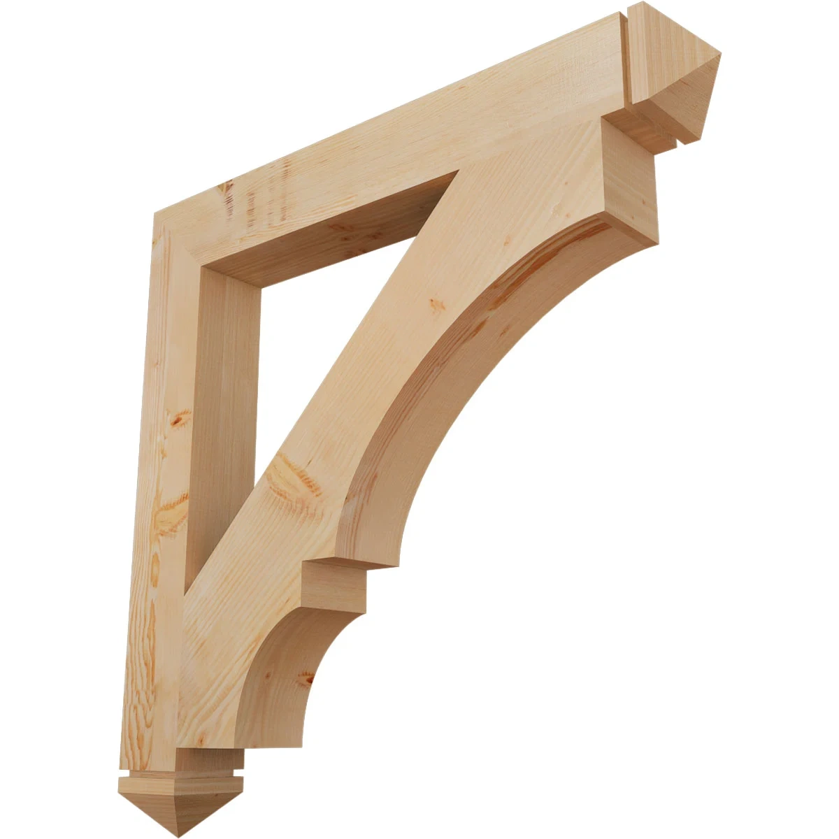 5 1/2"w X 46"d X 46"h Balboa Arts & Crafts Smooth Bracket, Douglas Fir