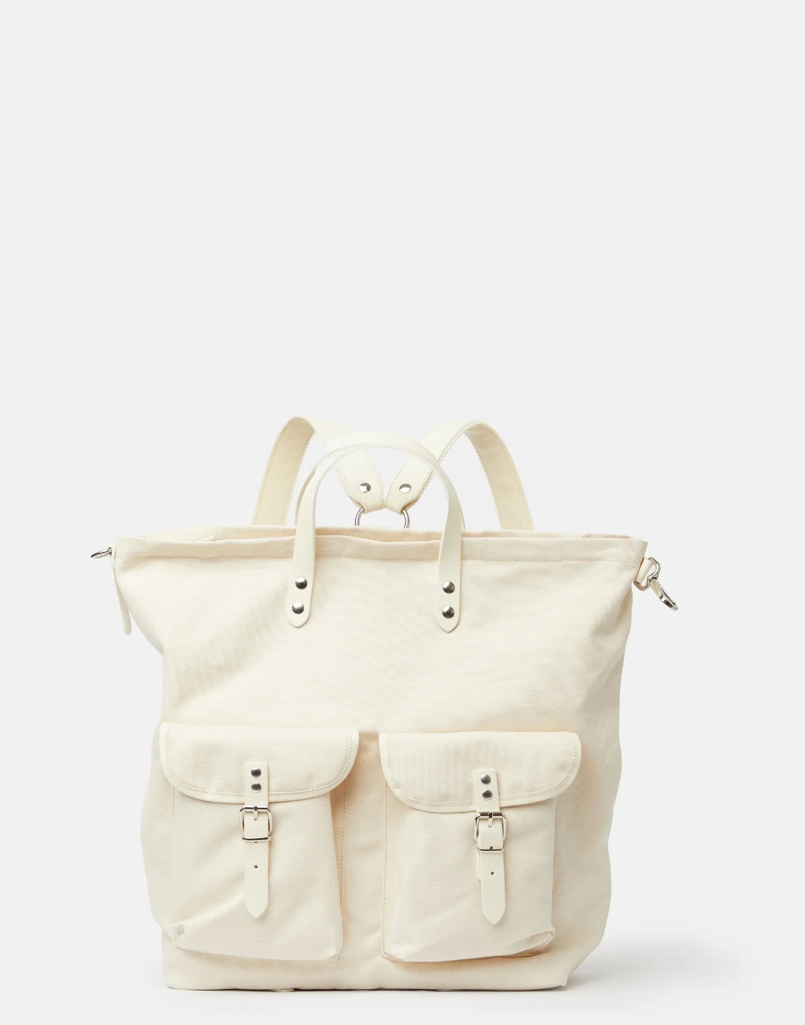 White & Chalk Cotton Canvas Rucksack