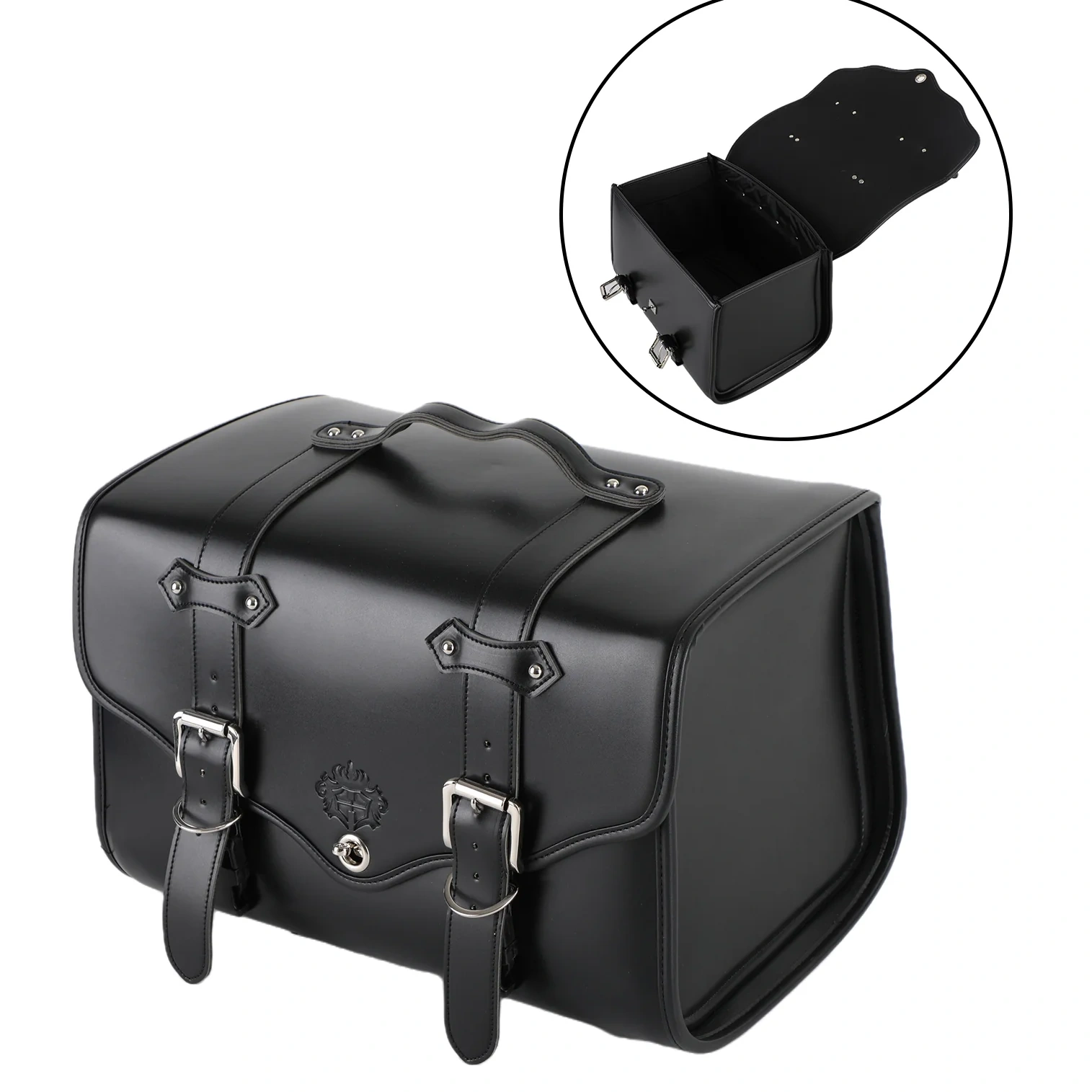 Pu Leather Motorcycle Solo Swingarm Side Tool Bag Saddlebag