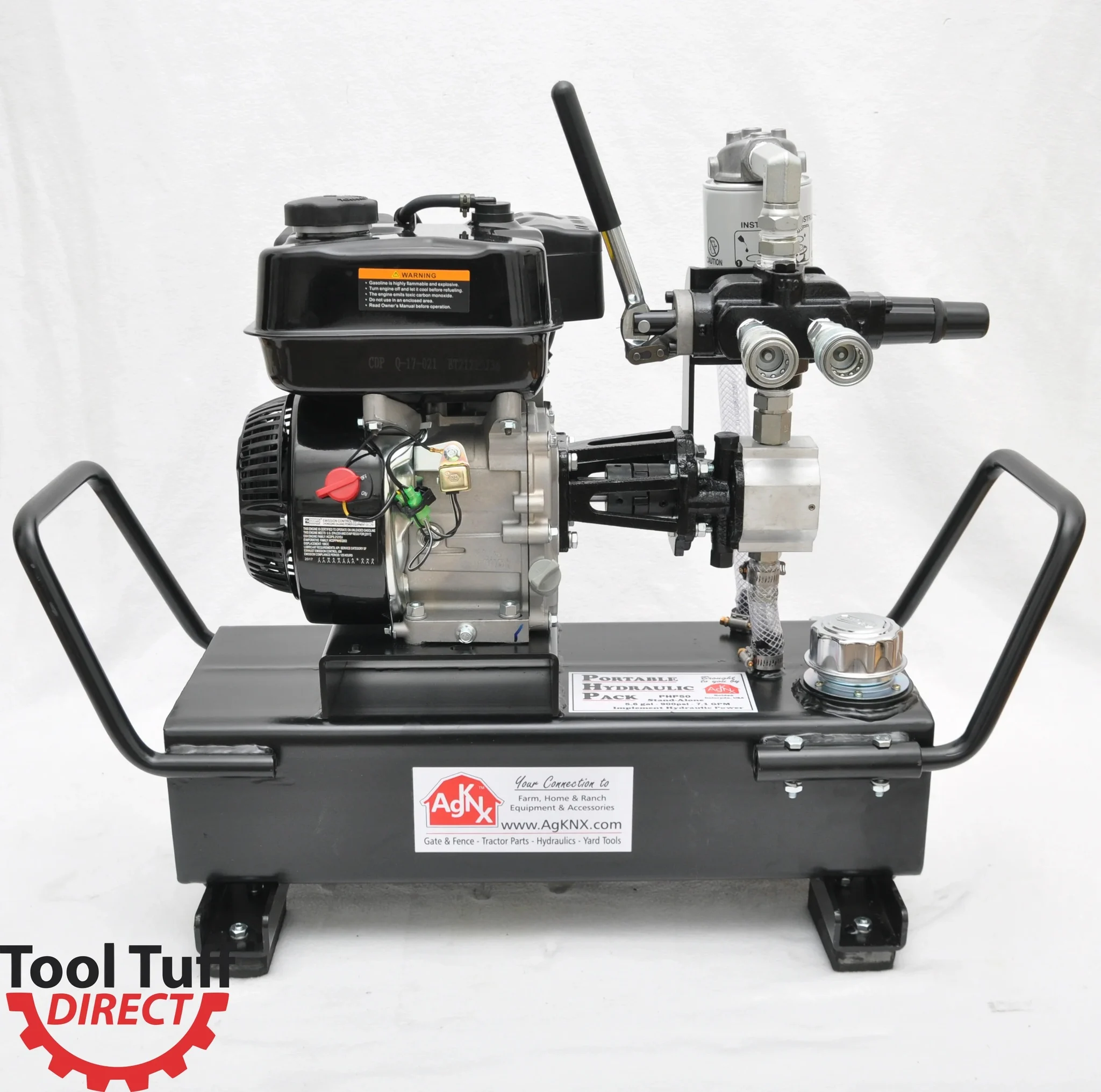 Tooltuff 5gal, 7gpm, 900psi Gas-powered Hydraulic Power Unit, Mobile Power Pack Station - Power Implements, Dump Trailers, Etc - Ducar 212cc Pull Start