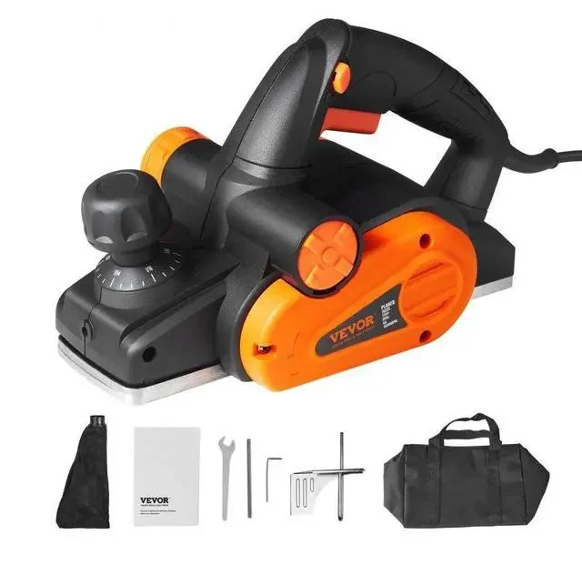 Vevor Electric Hand Planer, 3-1/4" Width Corded Electric Hand Planer, 16500 Rpm High-speed Powerful Electric Handheld Planers For Woodworking, Wood Chamfer Diy, Smooth Finish Carpentry Tool, Fcc-sdoc