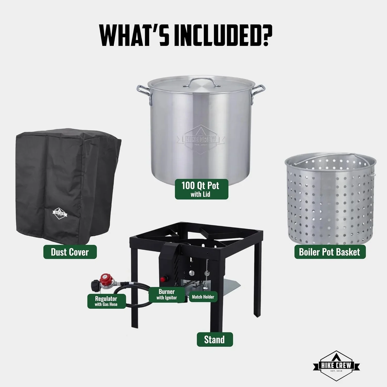 Outdoor Boiling Kit W/igniter, Seafood Boil Set For Steaming Or Cooking Crawfish & More