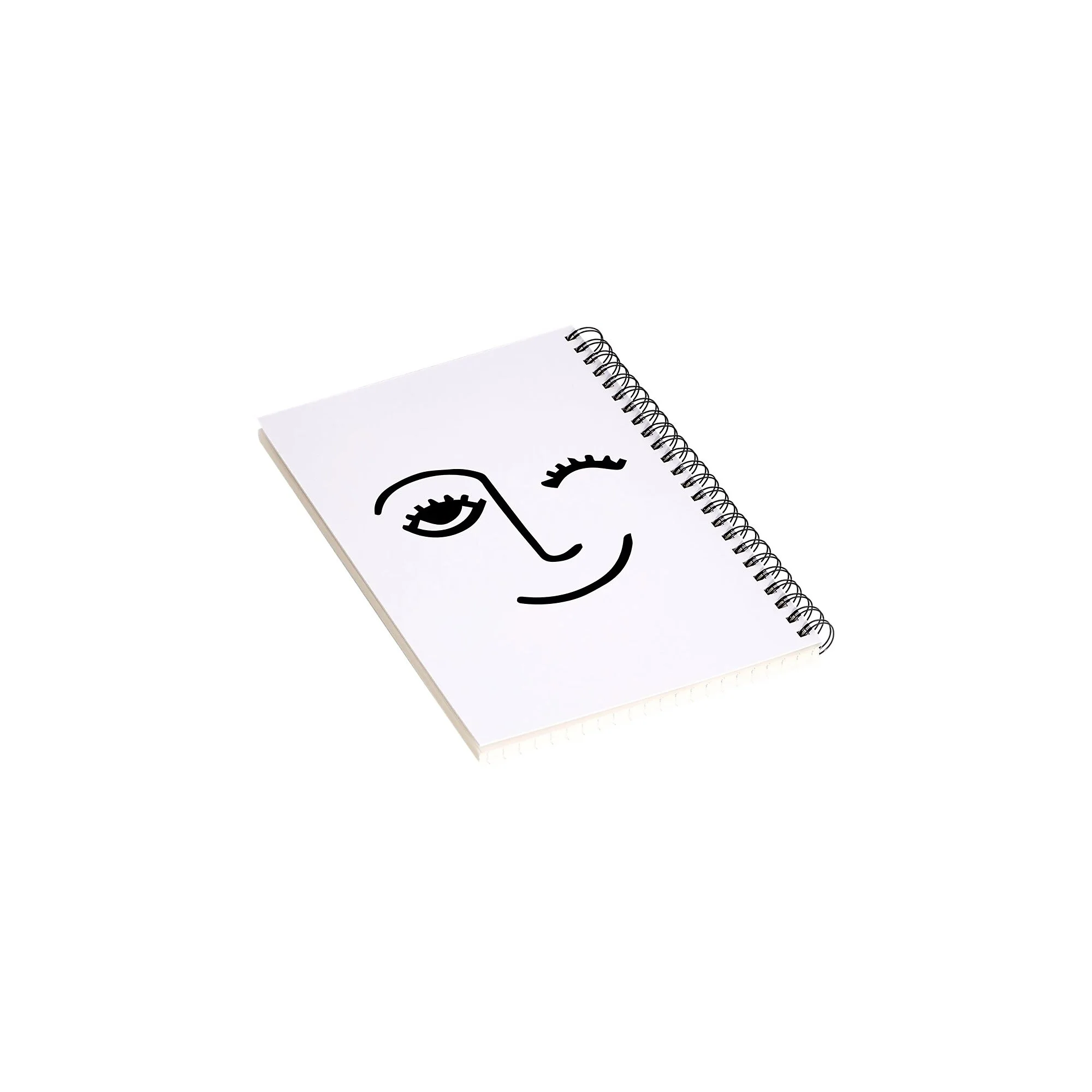 Deny Designs Wink Face By Mambo Art Studio Professional Notebooks, 5.5" X 8.25", Dotted, 40 Sheets, White