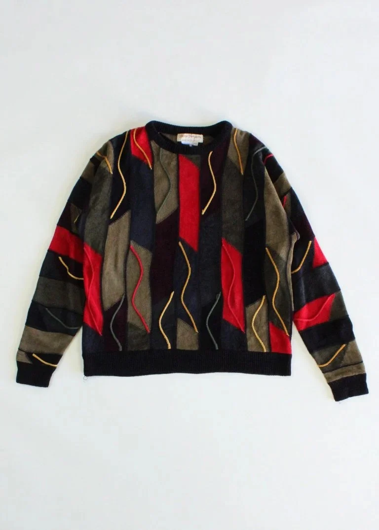 Vintage Printed Knit Sweater